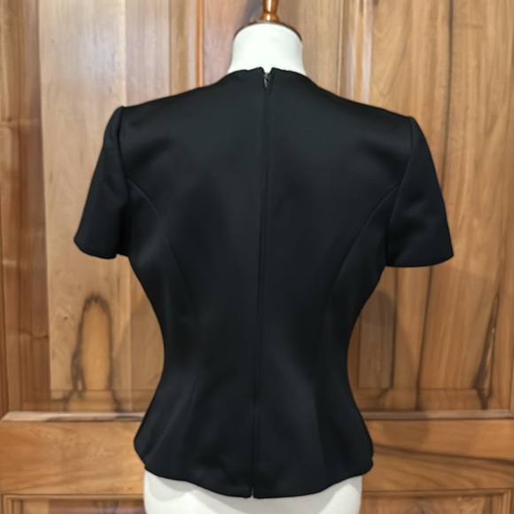 VTG Oleg Cassini - “Black Tie” Formal Top  w/ Rhinestone Buttons - EUC - 10 - Picture 5 of 13